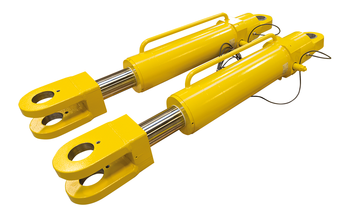 Gul cylinder med special befæstning gule cylindre med måleindikator